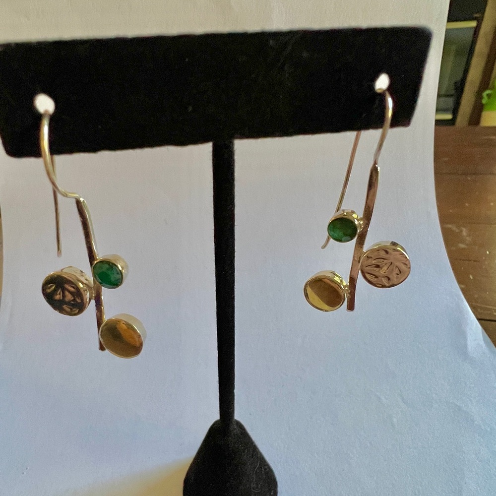 Two-tone Emerald Earrings
